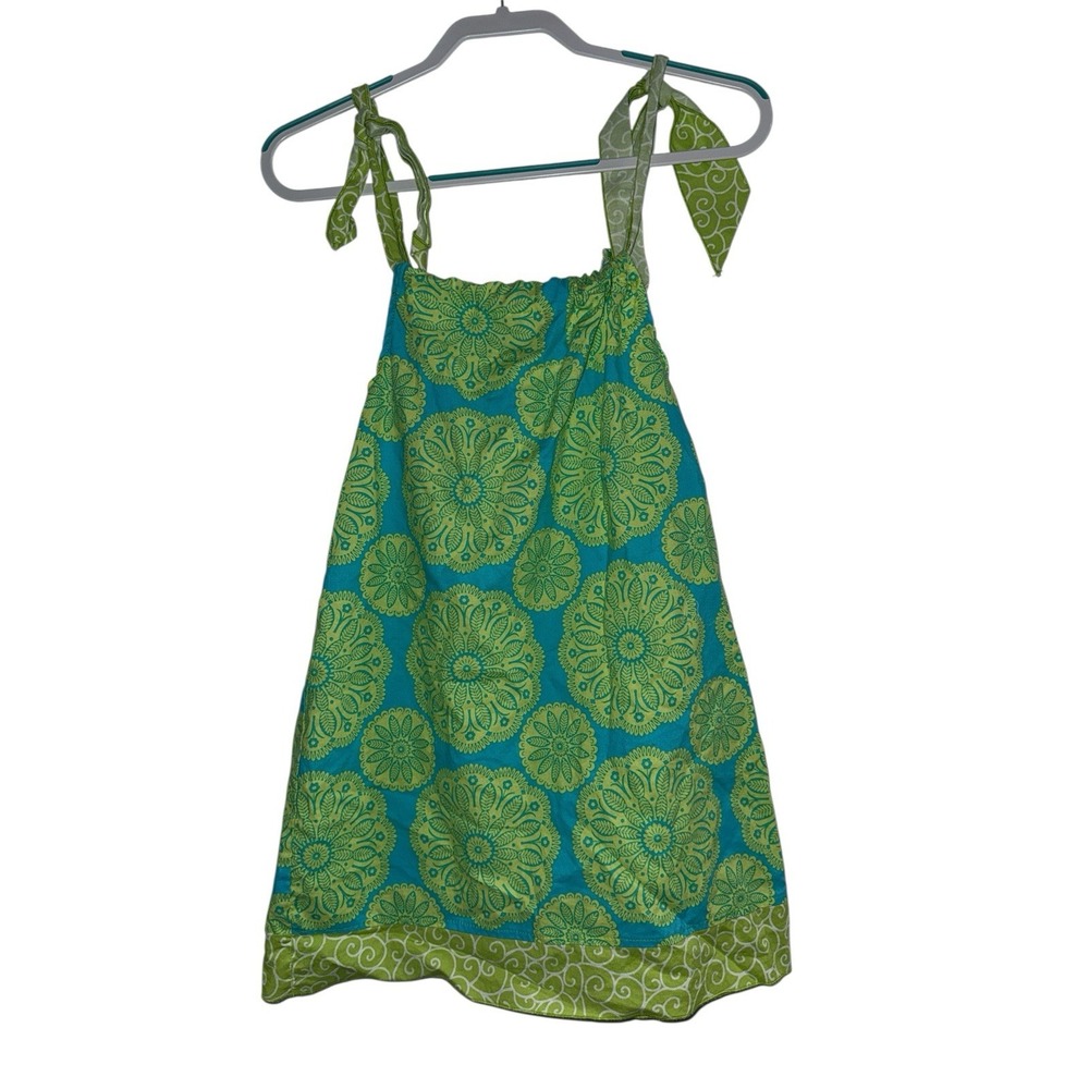 Lolly Wolly Doodle Girls' Size 7 Dress Blue/green EUC